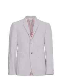 Blazer à rayures verticales gris Thom Browne