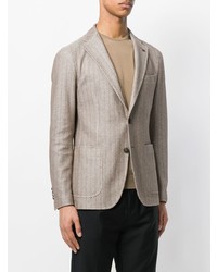 Blazer à rayures verticales marron clair Tagliatore