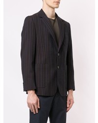 Blazer à rayures verticales marron foncé Cerruti 1881