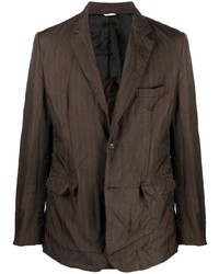 Blazer à rayures verticales marron foncé Comme des Garcons Homme Deux