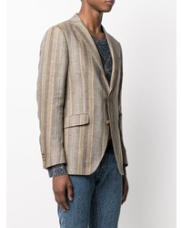 Blazer à rayures verticales marron Etro