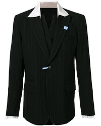 Blazer à rayures verticales noir Maison Mihara Yasuhiro