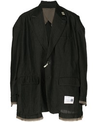 Blazer à rayures verticales noir Maison Mihara Yasuhiro