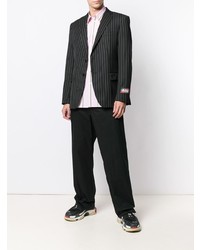 Blazer à rayures verticales noir MSGM