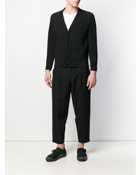 Blazer à rayures verticales noir Pleats Please By Issey Miyake