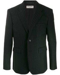 Blazer à rayures verticales noir Saint Laurent