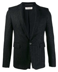 Blazer à rayures verticales noir Saint Laurent