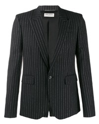 Blazer à rayures verticales noir Saint Laurent