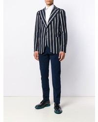 Blazer à rayures verticales noir Tagliatore