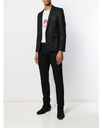 Blazer à rayures verticales noir Saint Laurent