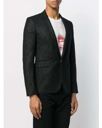 Blazer à rayures verticales noir Saint Laurent