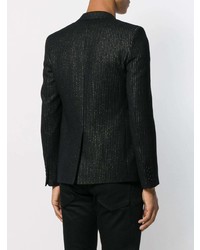 Blazer à rayures verticales noir Saint Laurent