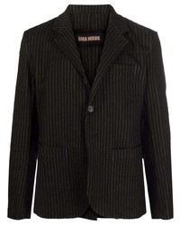 Blazer à rayures verticales noir Uma Wang