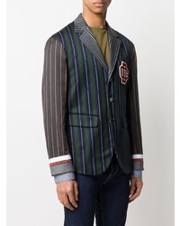 Blazer à rayures verticales vert foncé DSQUARED2