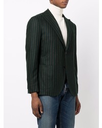 Blazer à rayures verticales vert foncé Boglioli