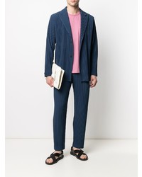 Blazer bleu marine Homme Plissé Issey Miyake