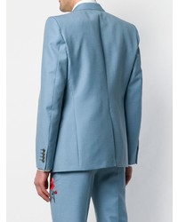 Blazer brodé bleu clair Alexander McQueen