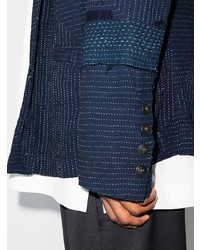 Blazer brodé bleu marine Greg Lauren