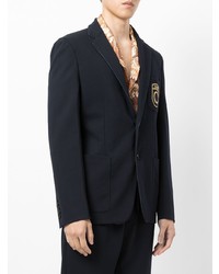 Blazer brodé bleu marine Roberto Cavalli