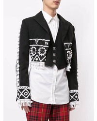 Blazer brodé noir Charles Jeffrey Loverboy