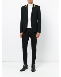 Blazer brodé noir Saint Laurent