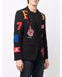 Blazer brodé noir Philipp Plein