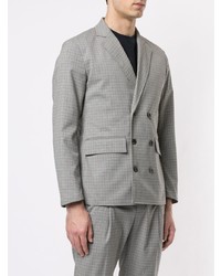 Blazer croisé à carreaux gris Loveless