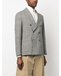 Blazer croisé à carreaux noir Tagliatore