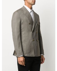 Blazer croisé à chevrons gris Eleventy