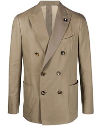 Blazer croisé à fleurs marron clair