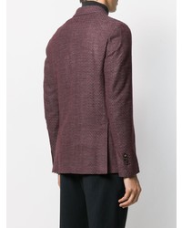 Blazer croisé à motif zigzag bordeaux Lardini