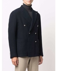 Blazer croisé à rayures verticales bleu marine Tagliatore