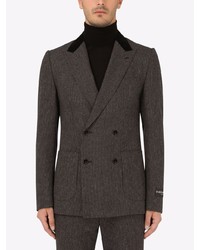 Blazer croisé à rayures verticales gris foncé Dolce & Gabbana