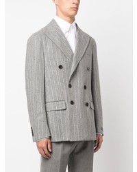 Blazer croisé à rayures verticales gris Polo Ralph Lauren
