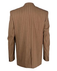 Blazer croisé à rayures verticales marron Filippa K