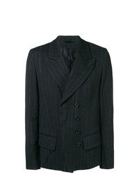 Blazer croisé à rayures verticales noir Ann Demeulemeester