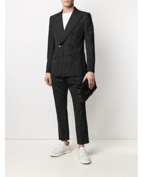 Blazer croisé à rayures verticales noir Dolce & Gabbana