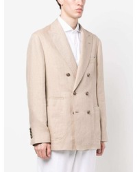 Blazer croisé beige Brunello Cucinelli