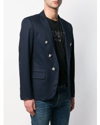 Blazer croisé bleu marine Balmain