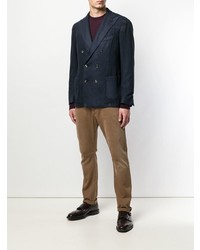 Blazer croisé bleu marine Dell'oglio