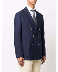 Blazer croisé bleu marine Brunello Cucinelli