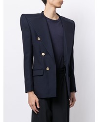 Blazer croisé bleu marine Balmain