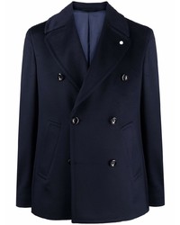 Blazer croisé bleu marine Luigi Bianchi Mantova