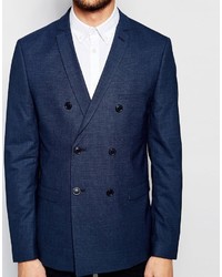 Blazer croisé bleu marine Selected