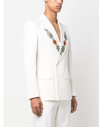 Blazer croisé brodé blanc Casablanca