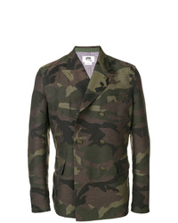 Blazer croisé camouflage vert foncé