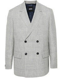 Blazer croisé écossais bleu clair