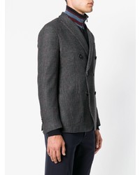 Blazer croisé écossais gris foncé Lardini