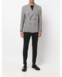 Blazer croisé écossais gris Tagliatore