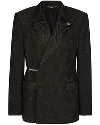 Blazer croisé en brocart noir Dolce & Gabbana